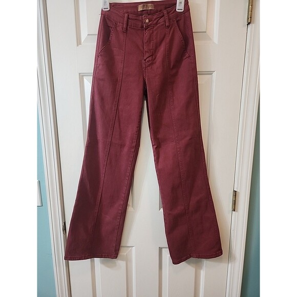 Judy Blue Pants - Womens JUDY BLUE 1/25 JEANS Belfast High Rise Seam Straight Wide Leg Stretch
